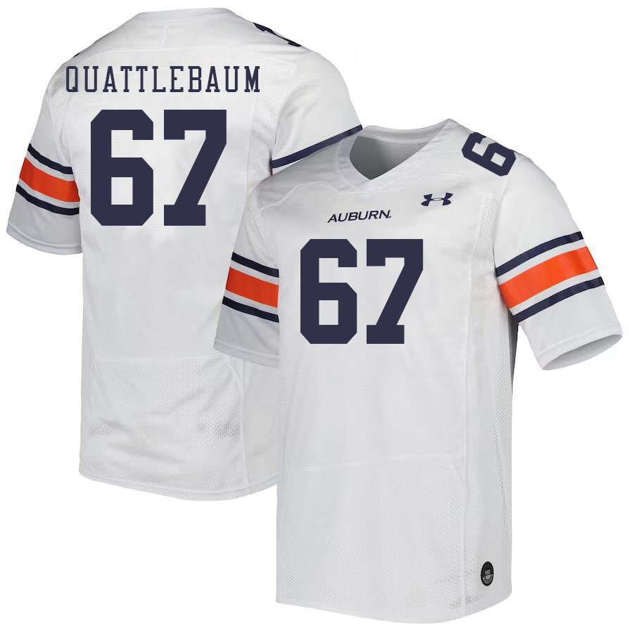 Men's Auburn Tigers #67 Jacob Quattlebaum White 2023 College Stitched Football Jersey